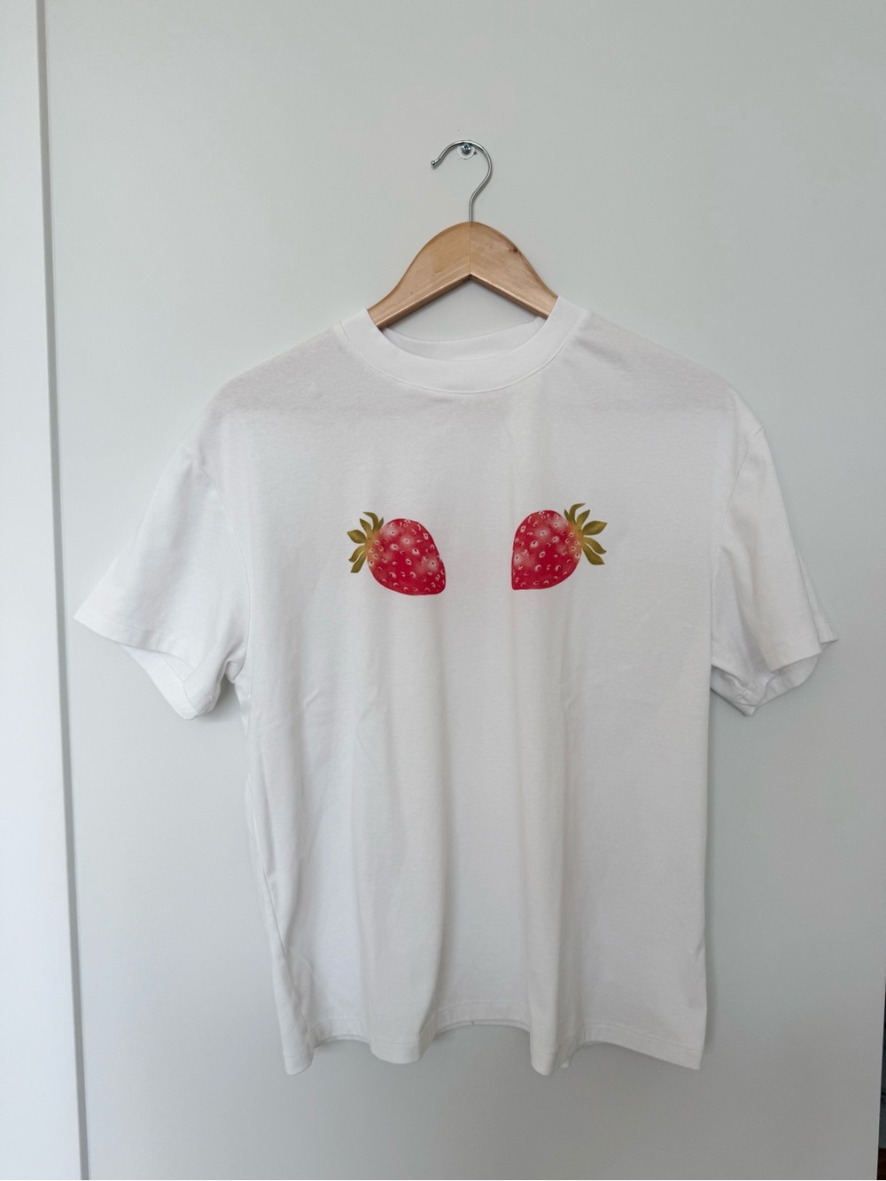 Sunday Edition White Strawberry Graphic Tee